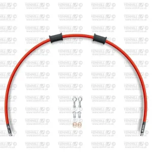 Hadice přední brzdy sada Venhill POWERHOSEPLUS SUZ-1006F-RD (1 hadice v sadě) červené hadice, chromové koncovky Top Prodej