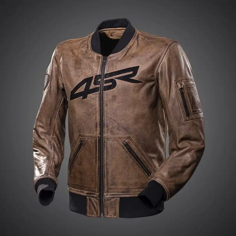 Kožená bunda na motorku 4SR Bomber Brown Patina Nová Kolekce