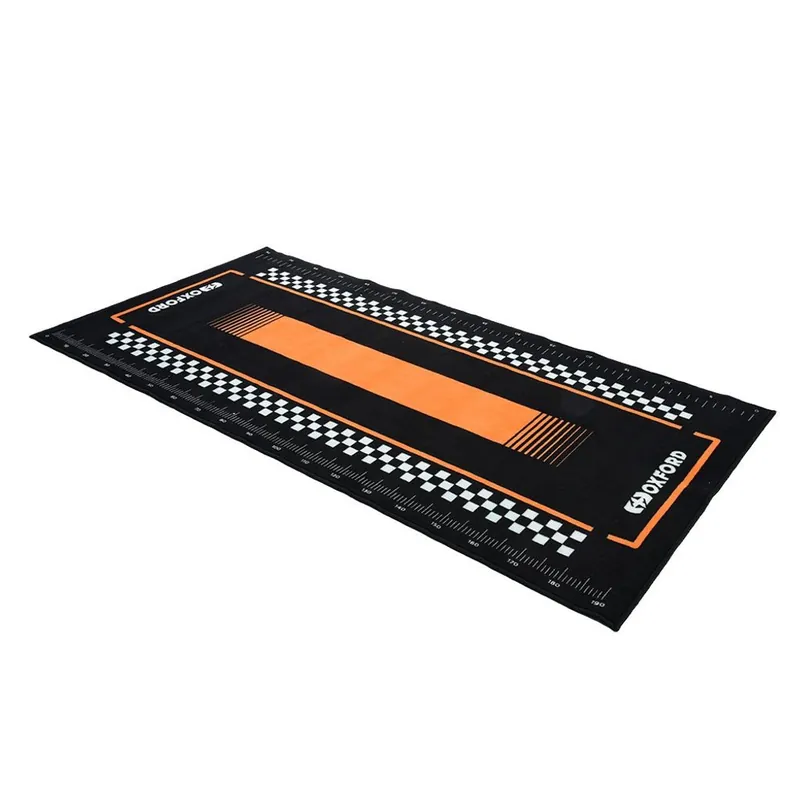 Autentický TEXTILNÍ KOBEREC POD MOTOCYKL PITLANE ORANGE L, OXFORD (ORANŽOVÁ/ČERNÁ, ROZMĚR 200 X 100 CM, SPLŇUJÍCÍ PŘEDPISY FIM)