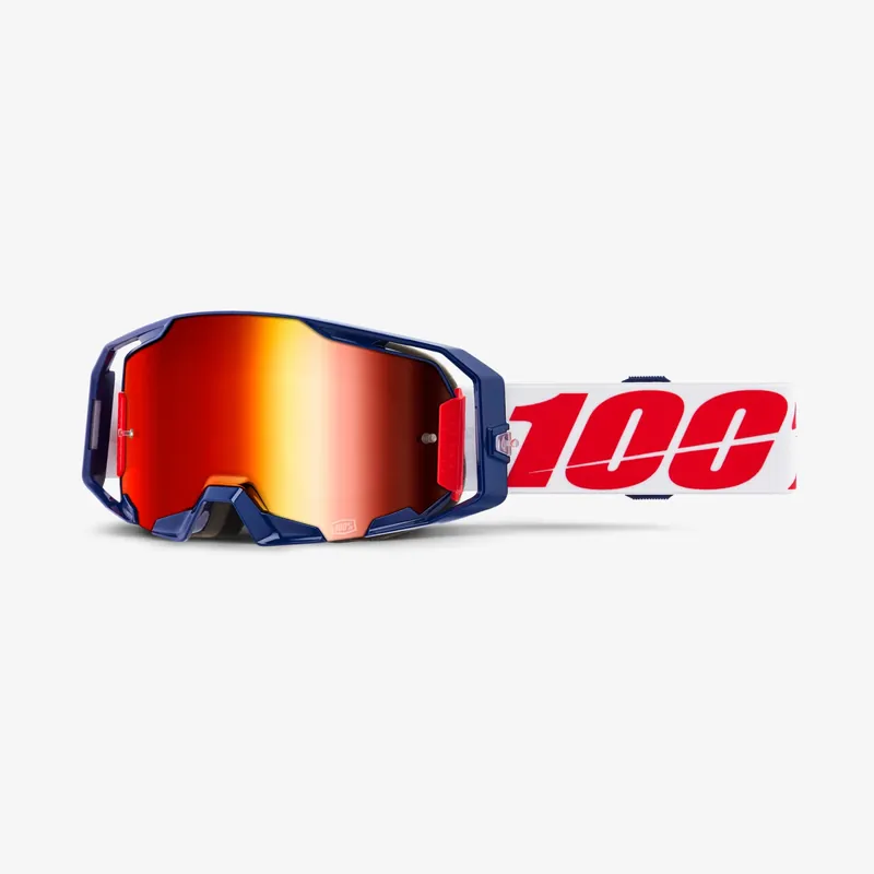 100 % BRÝLE ARMATIC MACH Z - ZRCADLOVĚ ČERVENÝ ZORNÍK BARVA MODRÁ/ČERVENÁ/BÍLÁ Výprodej