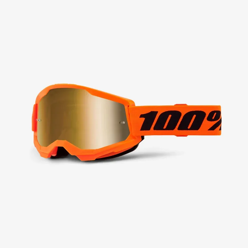 100 % BRÝLE STRATA 2 NEON ORANGE - ZRCADLOVĚ ZLATÝ ZORNÍK BARVA ORANŽOVÁ/ČERNÉ SKLO ZLATÉ ZRCADLO Cenový Hit